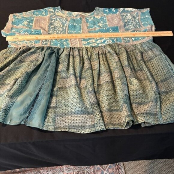 Kantha Bae Womens Blue Floral Silk Day Dreamer Mini Dress Free Size Boho Indie - Picture 12 of 16